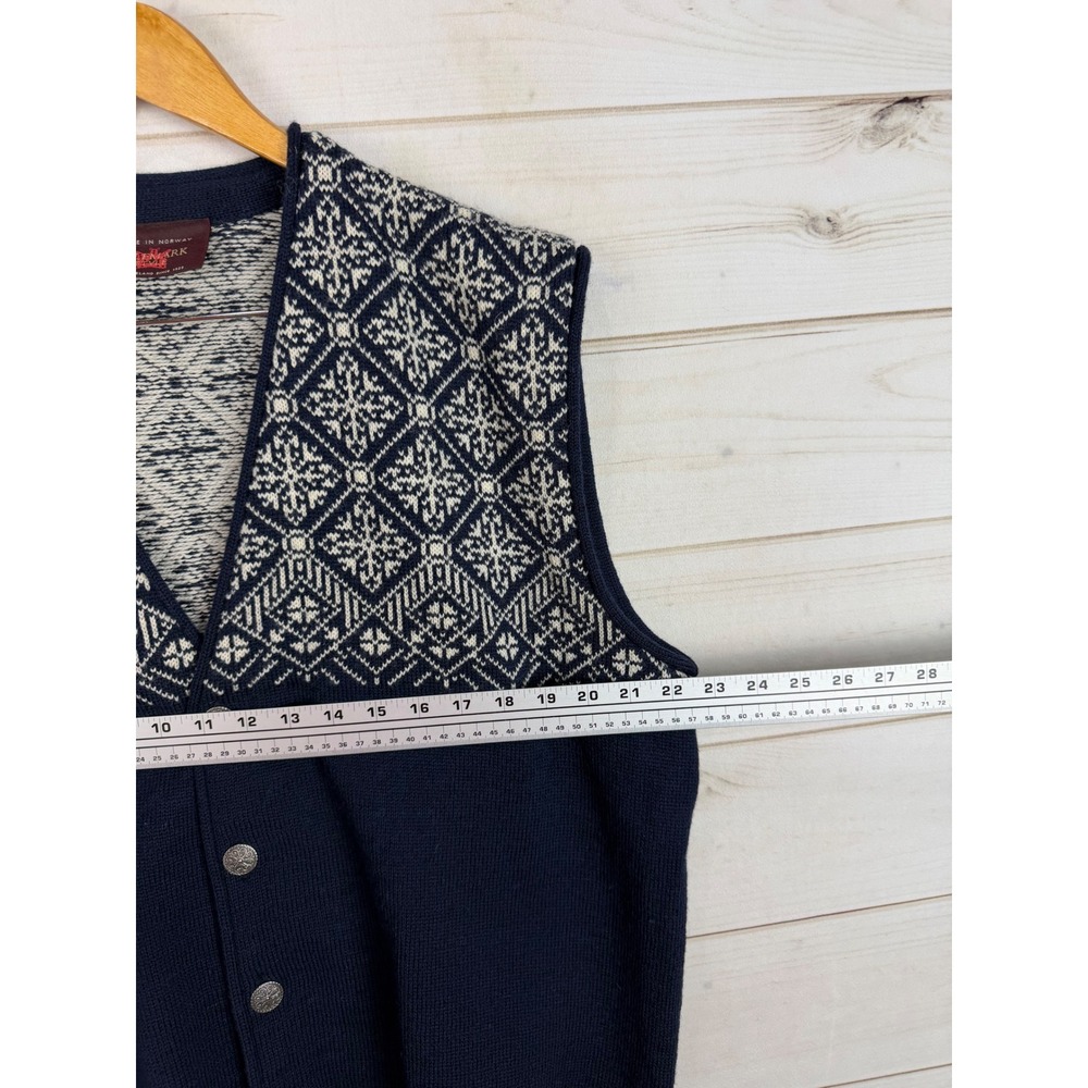 Telemark Style Skjæveland Cardigan Vest Mens XL Norway Wool Navy Blue Nordic - Picture 7 of 8